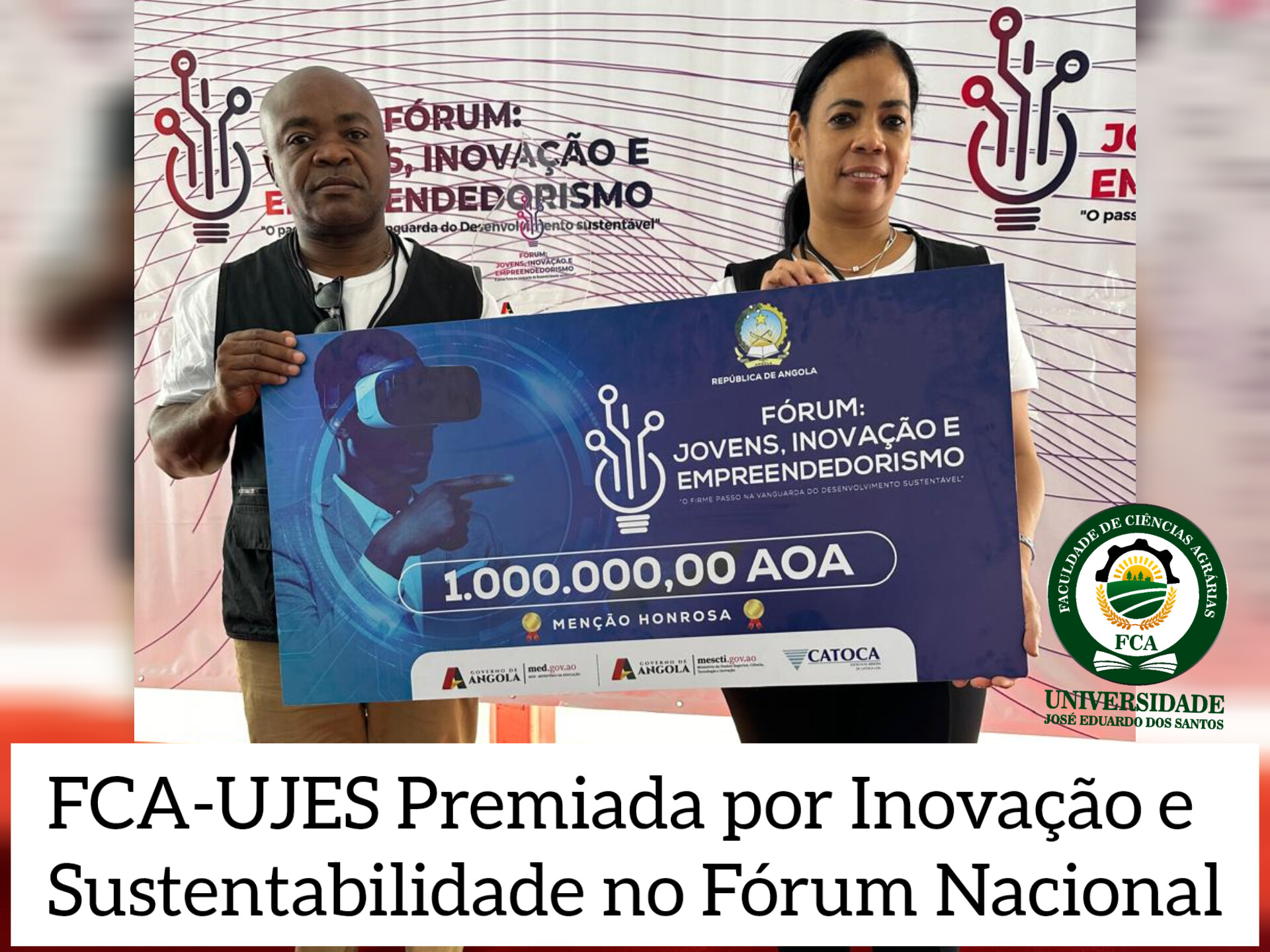 FCA-UJES Premiada por Inovação e Sustentabilidade 